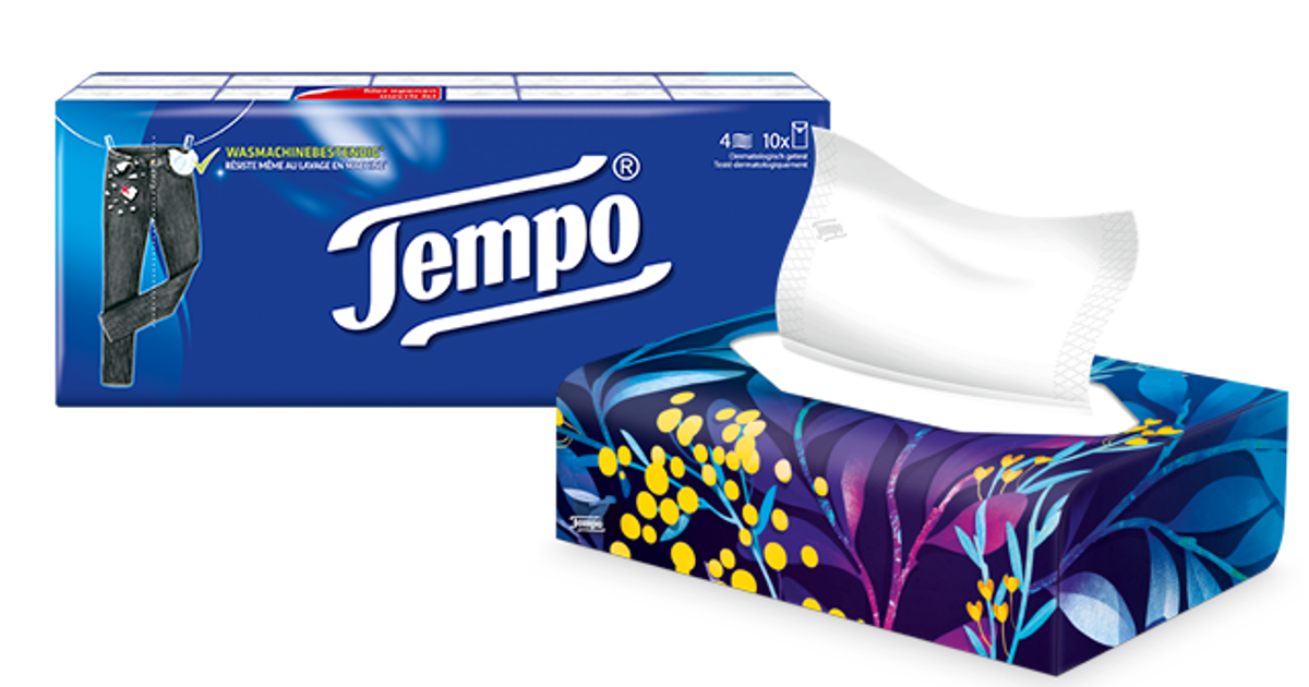 TEMPO Zachte en gevoelige zakdoeken, 20 verpakkingen (12
