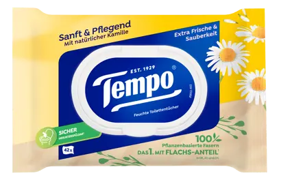 Die neuen Tempo Feuchte Toilettentücher