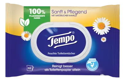 Die neuen Tempo Feuchte Toilettentücher