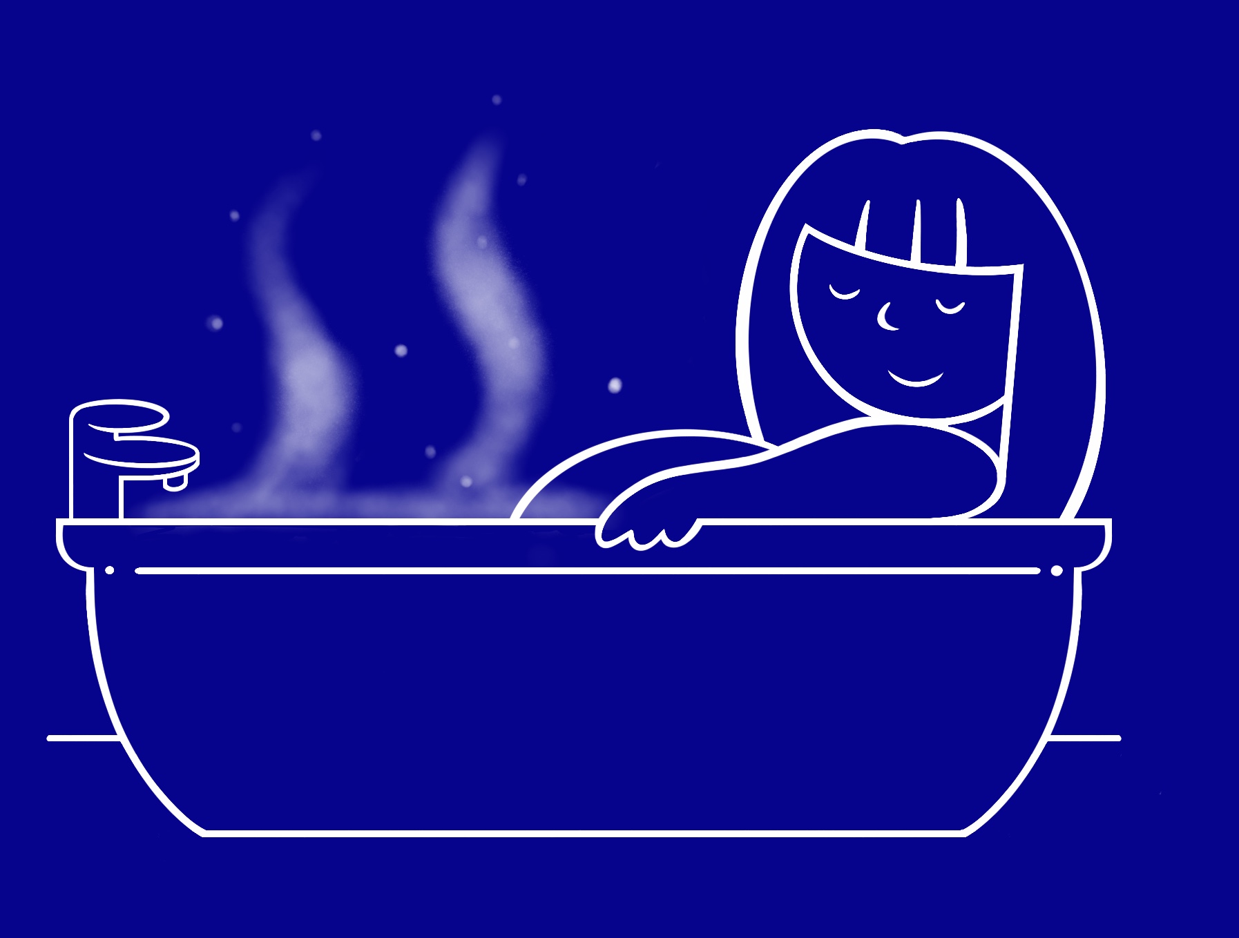 Respira i vapori di un bagno rilassante
