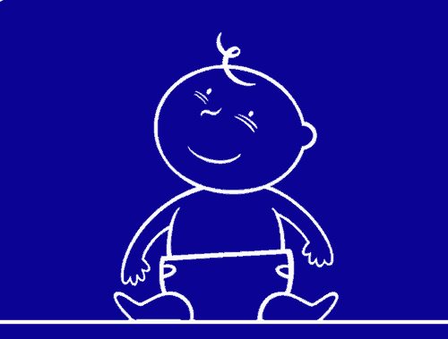 Illustrazione di un papà che tiene un bambino e gli soffia il naso del bambino con una siringa a bulbo