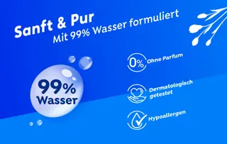 Sanfte, feuchte Toilettentücher ohne Chemikalien