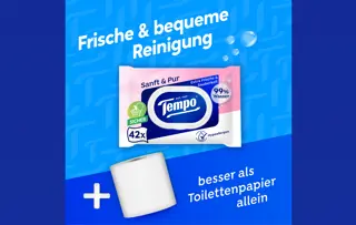 Feuchtes Toilettenpapier zum Runterspülen für deine tägliche Hygiene