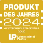 Goldenes Siegel „Produkt des Jahres 2024“ von Lebensmittel Praxis, von Verbrauchern gewählt.