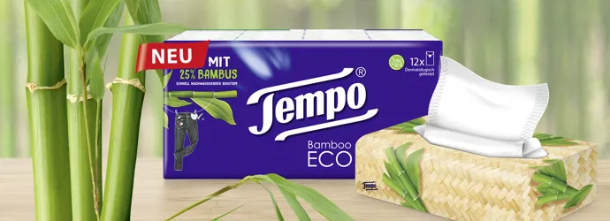 NEU Tempo Bamboo ECO Taschentücher mit 25% Bambus