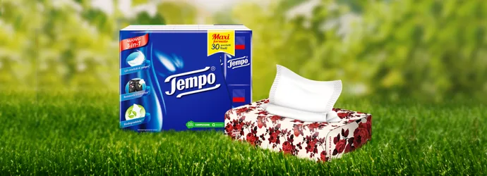 Nuovi fazzoletti Tempo 3-in-1: i più morbidi di sempre, resistenti in lavatrice e biodegradabili