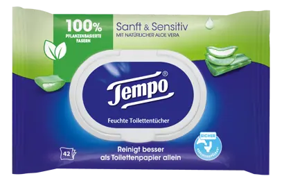 Die neuen Tempo Feuchte Toilettentücher