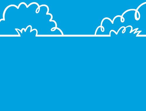 GIF su sfondo blu di una compostiera con foglie e rifiuti organici con cespugli sullo sfondo.