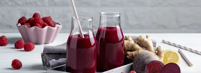 Rote Bete-Himbeer-Ingwer-Shot