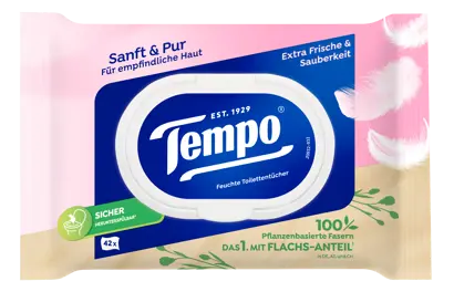Die neuen Tempo Feuchte Toilettentücher