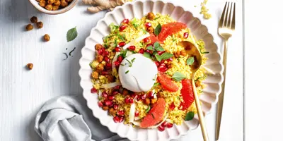 Winterbowl mit Grapefruit, Fenchel und Burrata